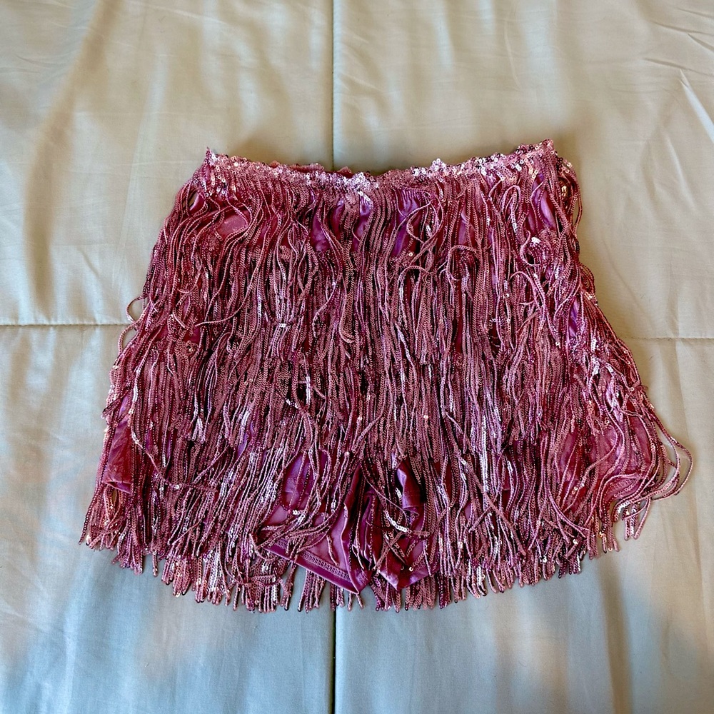 Sequin Fringe Short